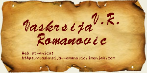 Vaskrsija Romanović vizit kartica